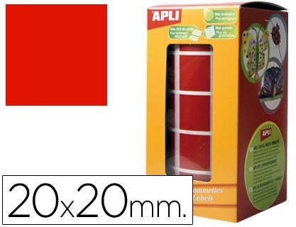 APLI 4877 rolka naklejki czworokątne 20 MM, czerwony 4877