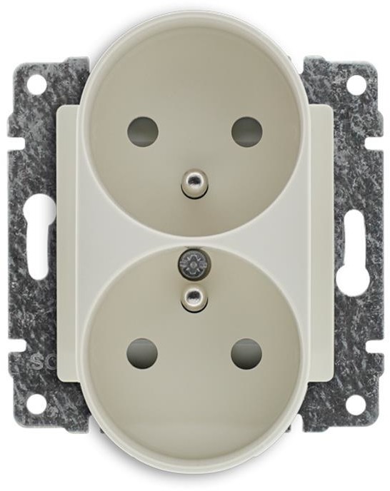 KOS Elektro System Vena 2 kremowy gniazdo podwójne +0) do ramki kos_520349