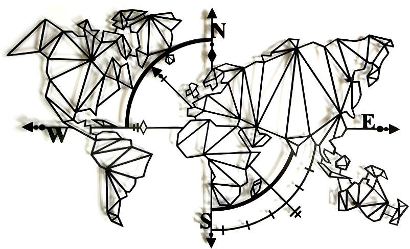 DECOlicious.pl Dekoracyjna Mapa Świata GEO COMPASS DECODS02