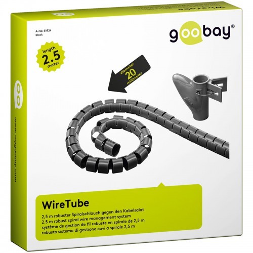 goobay Maskownica kabli WireTube Goobay 2,5m Czarna AKMK20MMCZ