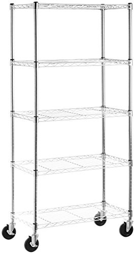 AmazonBasics - regał z rolkami i półkami WI143060CW
