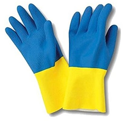 Sanyc sanyc Rękawice z gumy, lateksu, niebieskie/żółte, duże 011565