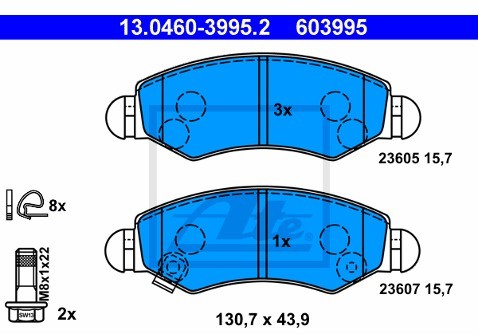 ATE Klocki hamulcowe - komplet 13.0460-3995.2