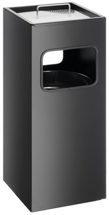 Durable Kosz na śmieci metalowy z popielnicą 17l - czarny 333101