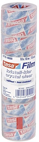 tesa film, krystalicznie czyste, 10 m X 15 MM, Vorteilspack z 10 rolki 57710-00000-01