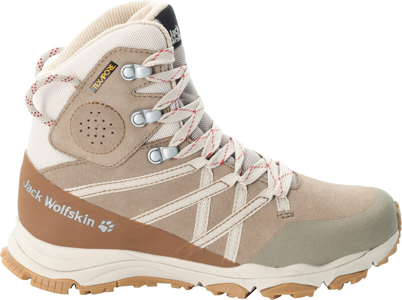 Jack Wolfskin Pathfinder Texapore Mid Shoes Women, beżowy UK 7 | EU 40,5 2021 Buty codzienne 4048561-5294070