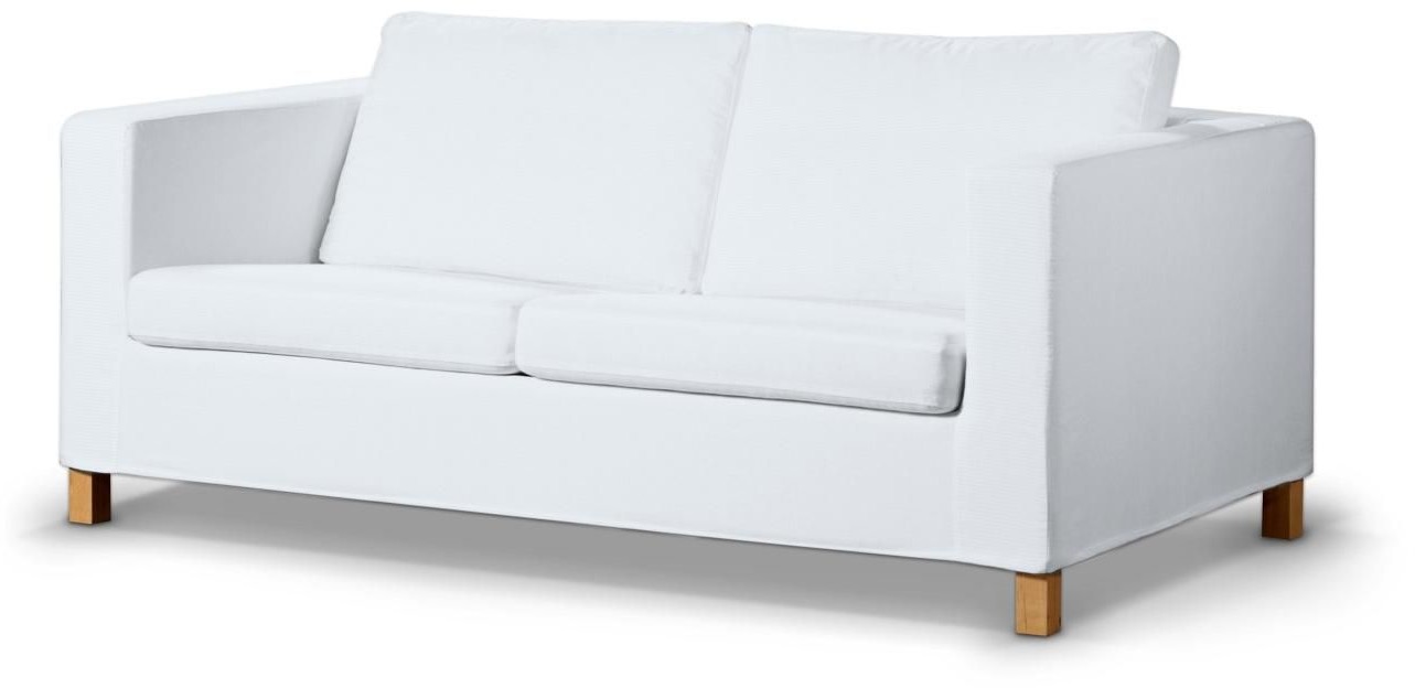 Dekoria Pokrowiec na sofę Karlanda rozkładaną krótki Snow White biały) Sofa Karlanda rozkładana Cotton Panama 662-702-34