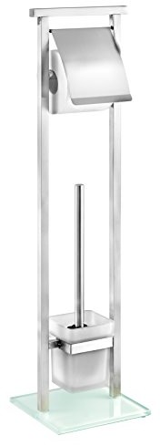 Wenko WENKO Stand komplet debar uchwyt na szczotkę do WC, stal nierdzewna, satynowane, 18 x 18 x 73 cm 22992100