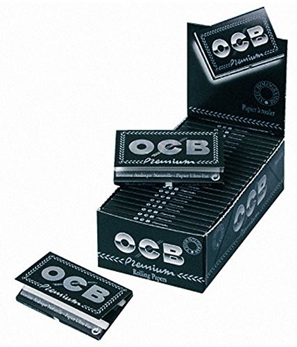 OCB 10 X  16710 papier krótki No 4 gniazda zapalniczki Premium, czarna, 15 x 15 x 5 cm