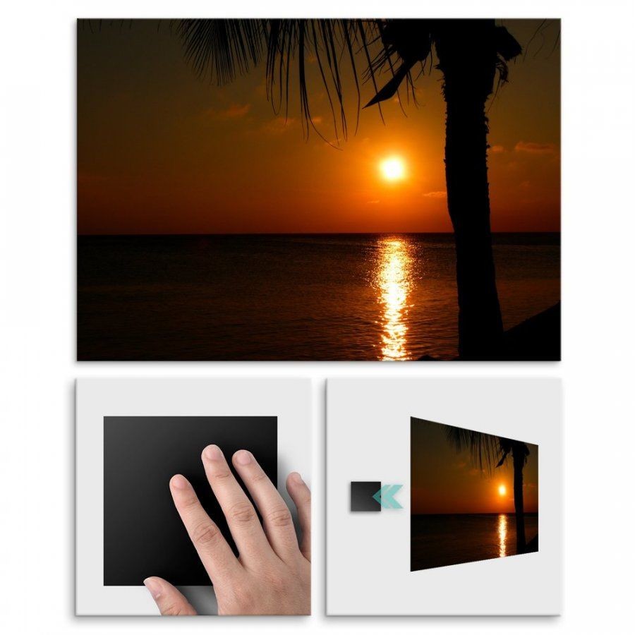 Pix4home Plakat metalowy zachód słońca na wodzie M POS-M-02063