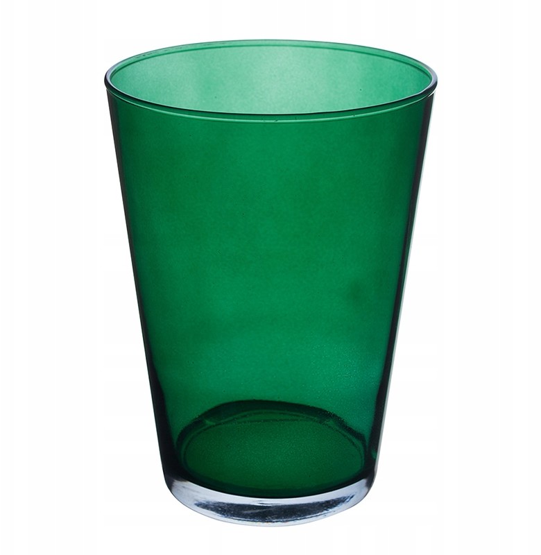 Wazon Szklany Na Kwiaty Butelkowa Zieleń 19,5CM
