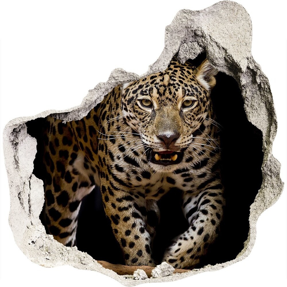 Wallmuralia.pl Dziura 3d fototapeta naklejka Jaguar