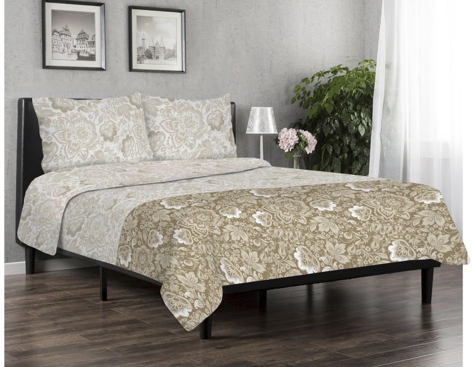 Matex Multitex Pościel flanelowa, kremowo-biała, 160x200 cm, 2x 70x80 cm