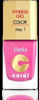 Delia Cosmetics Cosmetics, Coral Hybrid Gel, lakier do paznokci nr 22 landrynkowy róż, 11 ml