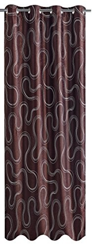 Homemaison Zasłona zaciemnić pomieszczenie nici Srebrny, czekoladowobrązowy, 140x260 cm HM695539 Chocolat