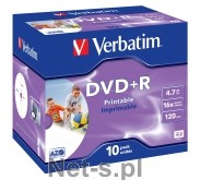 Verbatim DVD+R [ jewel case 10 | 4.7GB | 16x | do nadruku ] (V43508)