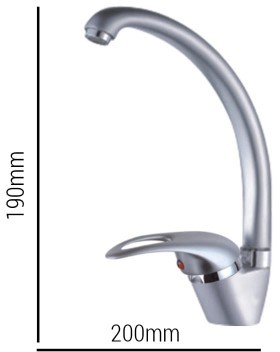 ZXC ŁAZIENKI ZXC BATERIA ZLEWOZMYWAKOWA WYSOKA 2500-8 SATYNA s5.7412500-8