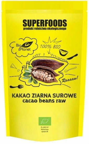 Bio Planet Superfoods Superfoods Kakao Ziarno Surowe Kakaowiec 200g