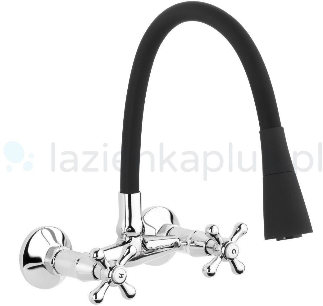 Invena Roma bateria kuchenna chrom czarny BC24E4S