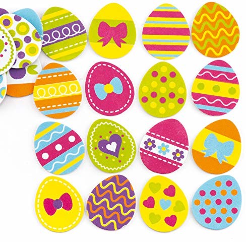Baker Ross Baker Ross AR153 pianka do jajek wielkanocnych, wiosenne samoprzylepne naklejki do scrapbookingu tematyczne ozdoby dla dzieci sztuka i rzemiosło (125 sztuk), różne AR153