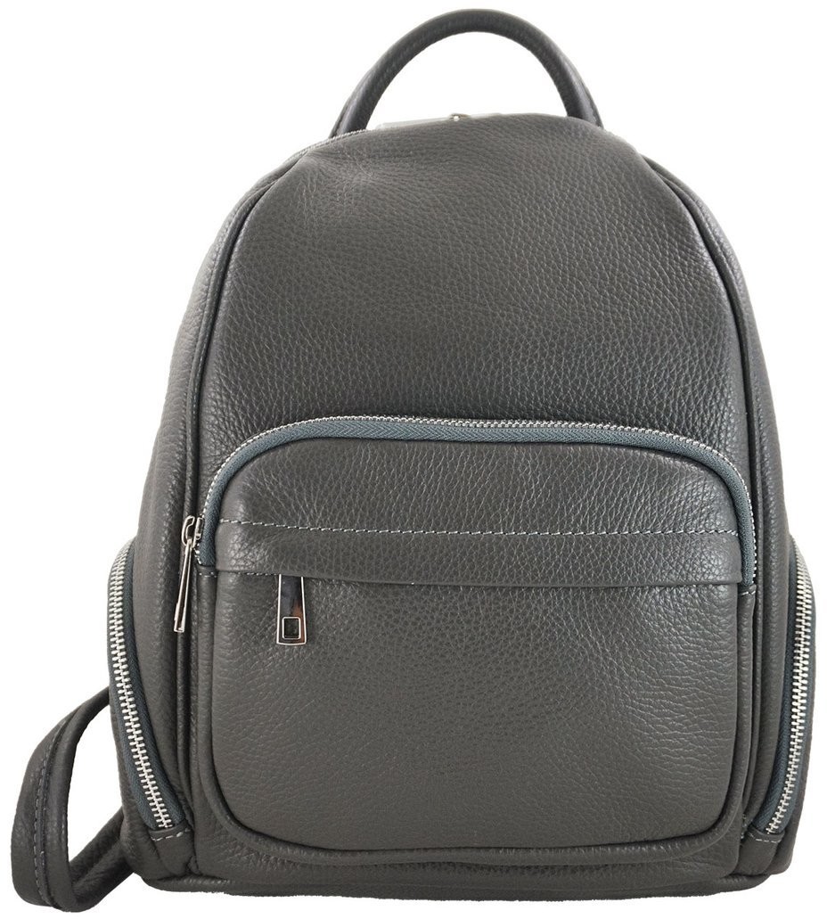 Barberini's Plecaki skórzane damskie CASUAL - Szary ciemny 857-28
