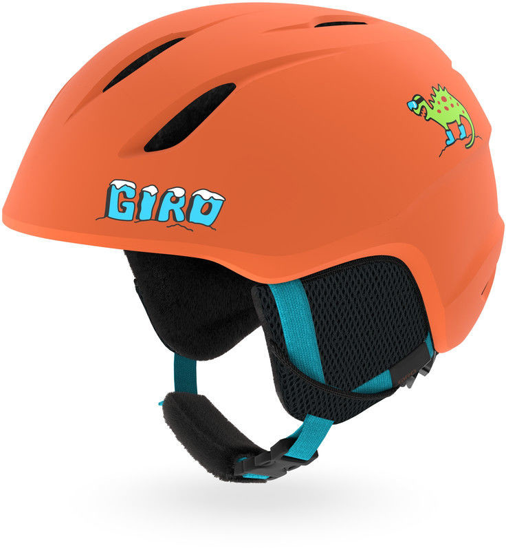 Giro Launch Kask Dzieci, matte deep orange dinosnow XS 48,5-52cm 2019 Kaski narciarskie 240115049