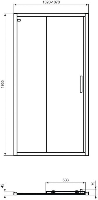 Ideal Standard Connect 2 Drzwi przesuwne 105x195,5 cm K9274EO