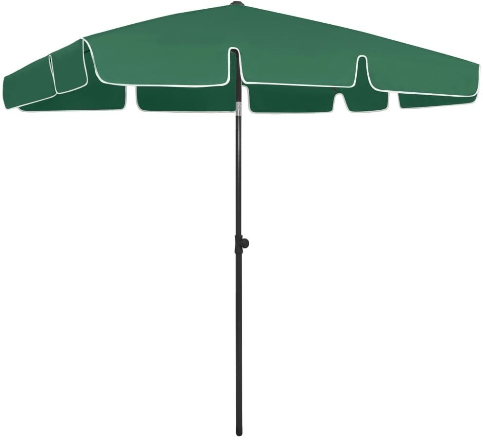 VidaXL Parasol plażowy, zielony, 200x125 cm 314728 VidaXL