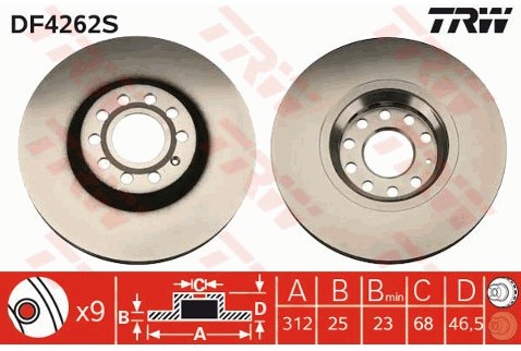 TRW Tarcza hamulcowa DF4262S