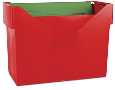 Donau Mini archiwum z 5 teczkami, plastikowe, czerwone 7422001PL-04