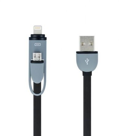 Forever USB micro-USB/Lightning 1M czarny