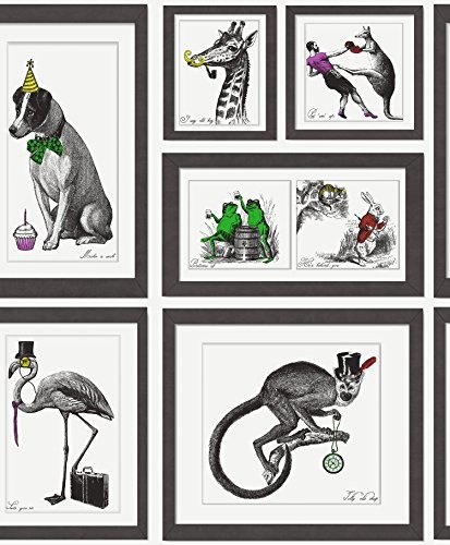 Holden Decor Holden Décor verrückte psy obrazów zwierząt retro vintage ramce brytyjska tapeta winylowa