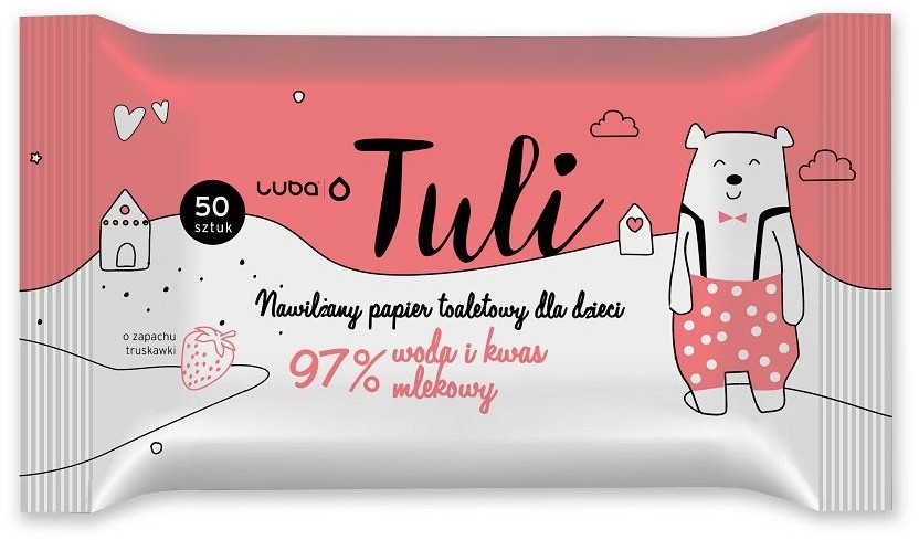 Luba Luba Tuli nawilżany papier toaletowy dla dzieci Truskawka 50szt 101357-uniw