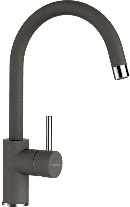 Schock Plutos 589000 Bateria kuchenna stojąca z obrotową wylewką Cristalite + czarna asphalt PLU589000ASP