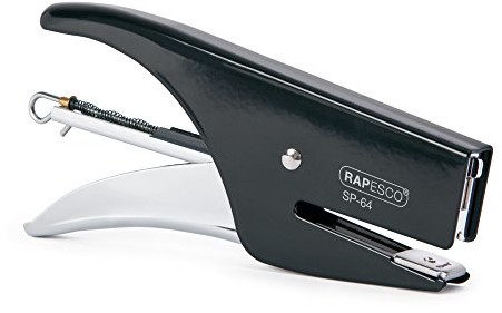 Rapesco 1267 SP-zszywacz nożycowy 64 (typ 64 6/4 mm i kartek zszywkami 21/4 mm) można zrobić rladem wyzwalający chrom Czarny 1267