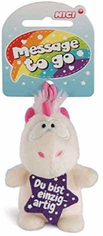 Nici 42721 zawieszka jednorożec Theodor Du bist einzigartige 8 cm, biały/różowy 42721