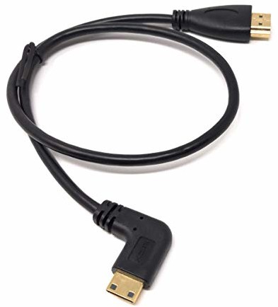 System-S HDMI to Mini HDMI kabel wtyk kątowy 90 stopni gwintowanymi opracowana kąt 90 ° 45 cm