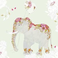 Karnet Swarovski kwadrat Słoń z balonami