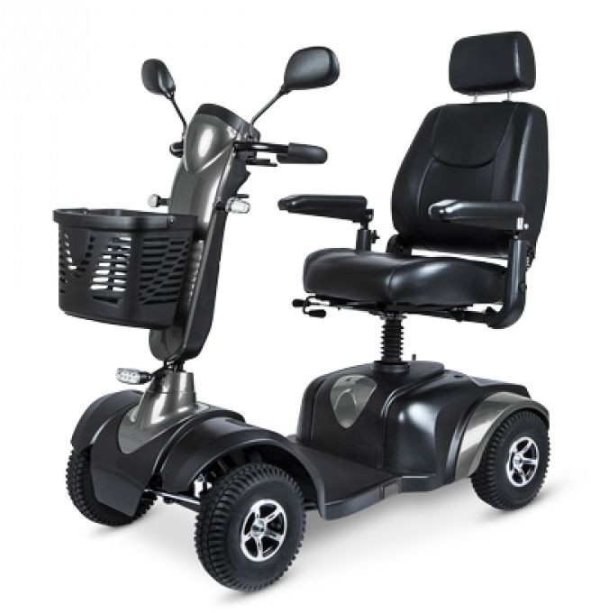 Meyra Wózek inwalidzki drogowy o napędzie elektrycznym z amortyzowanym systemem siedziska - wytrzymała rama, mocny silnik - możliwość pokonywania trudnych t