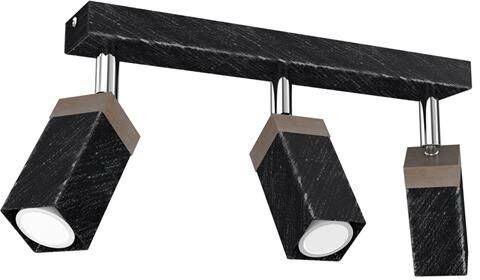 Milagro Lampa sufitowa SOLO SAWN BLACK / PATINATED WOOD 3x mini GU10 5902693774730