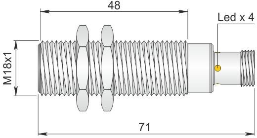 ORNO indukcyjny 18 mm SI18-DC8 NPN NC H I18000452