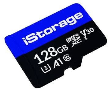iStorage iStorage Karta microSD 128 GB | Szyfrowanie danych zapisanych na iStorage kart microSD za pomocą pamięci flash USB SDAshur | Kompatybilny tylko z dyskiem SD datAshur IS-MSD-1-128