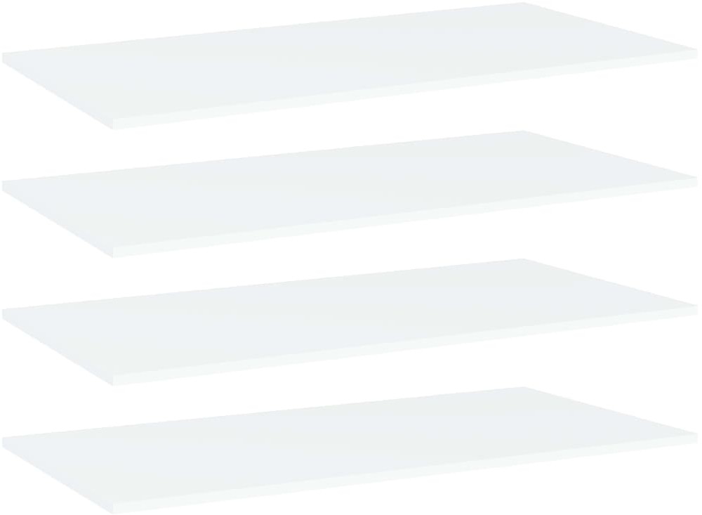 vidaXL Półki na książki, 4 szt., białe, 80x20x1,5 cm, płyta wiórowa