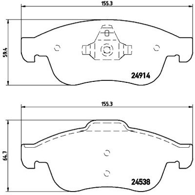 BREMBO Zestaw klocków hamulcowych, hamulce tarczowe P 68 050