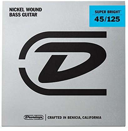Jim Dunlop dbsbn45125 MD-5/ST struny do basy, bardzo jasne, nikiel, 5-częściowy komplet strun 38420452531
