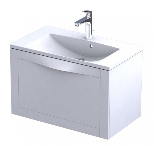 Oristo Szafka wisząca SKAGEN 80 cm z umywalką AMELIA BIAŁY MAT OR49-SD1S-80-2 + UME-AM-80-92 OR49-SD1S-80-2 + UME-AM-80-92