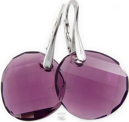 Swarovski piękne kolczyki AMETHYST TWIST SREBRO