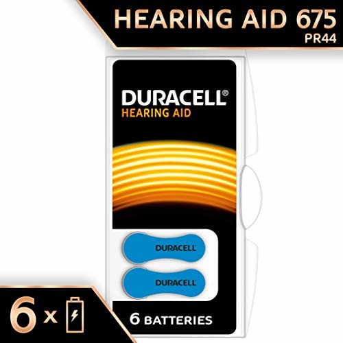 Duracell Baterie do aparatów słuchowych rozmiar 675, opakowanie 6 sztuk DURET675