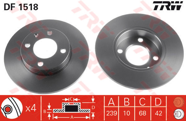 TRW Tarcza hamulcowa DF1518