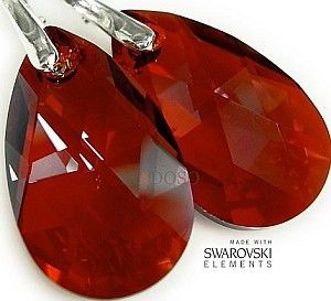 Swarovski NOWOŚĆ piękne kolczyki RED MAGMA